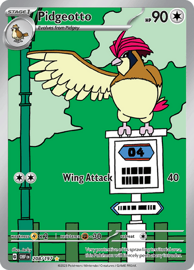 Pidgeotto 208/197 - Obsidian Flames (OBF) NM