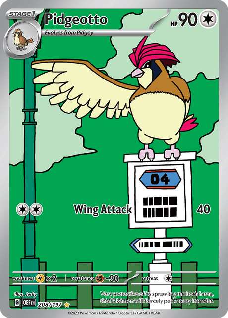 Pidgeotto 208/197 - Obsidian Flames (OBF) NM