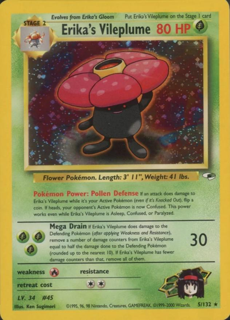 Erika's Vileplume 5/132 - Gym Heroes (G1) DMG