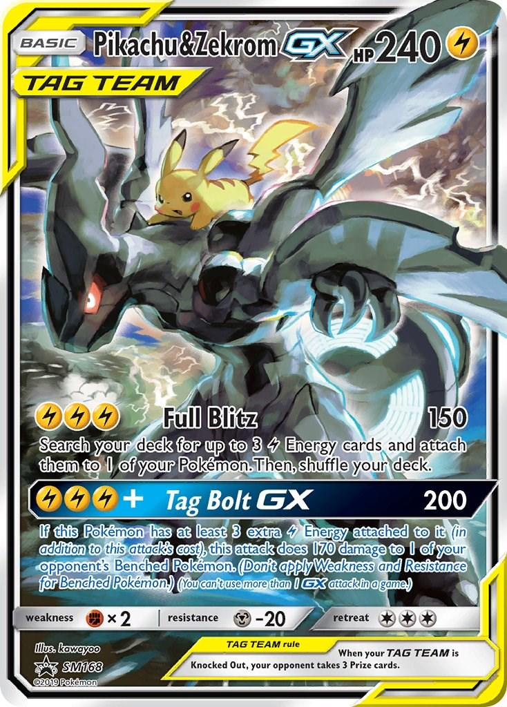 Pikachu & Zekrom GX sm168/ - Promo NM