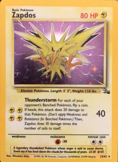 Zapdos 15/62 - Fossil (FO) MP