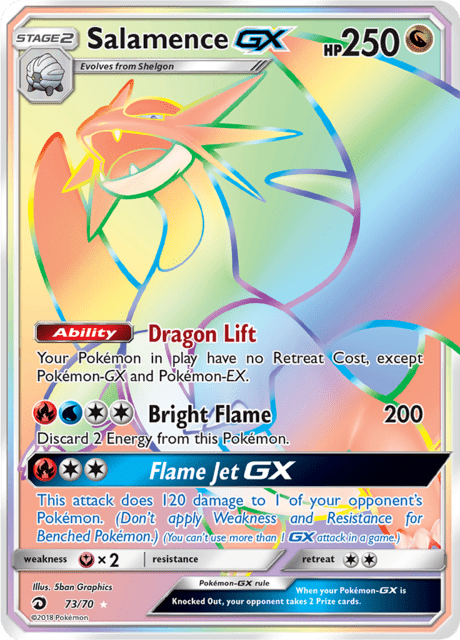 Salamence GX 73/70 - Dragon Majesty (DRM) NM