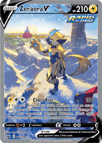 Zeraora V 166/198 - Chilling Reign (CRE) NM