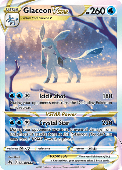 Glaceon VSTAR gg40/gg70 - Crown Zenith (CRZ) NM