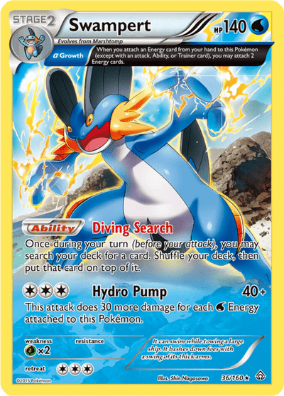 Swampert 36/160 [Reverse Holo] - Primal Clash (PRC) NM