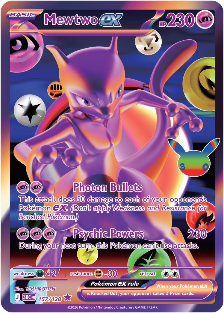 Mewtwo ex 157/128 - 30th Celebration NM