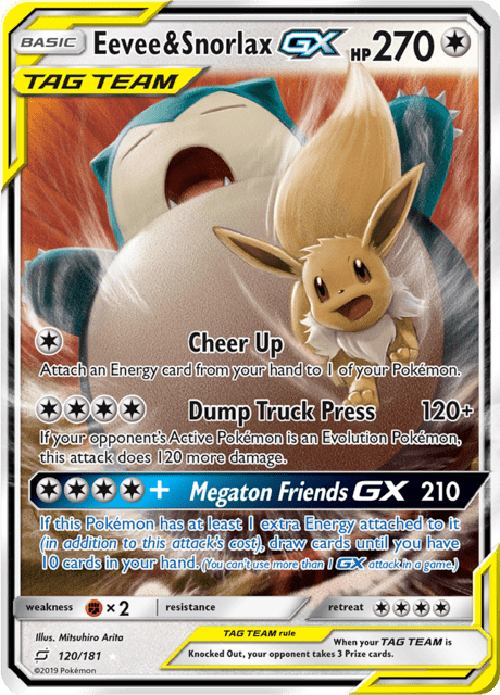 Eevee & Snorlax GX 120/181 - Team Up (TEU) LP