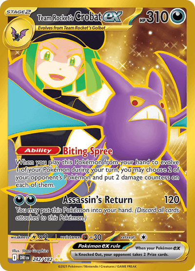 Team Rocket's Crobat ex 242/182 - Destined Rivals (DRI) NM
