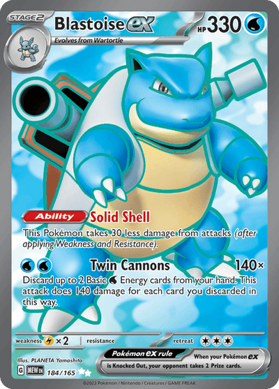 Blastoise ex 184/165 - Scarlet & Violet 151 (MEW) NM