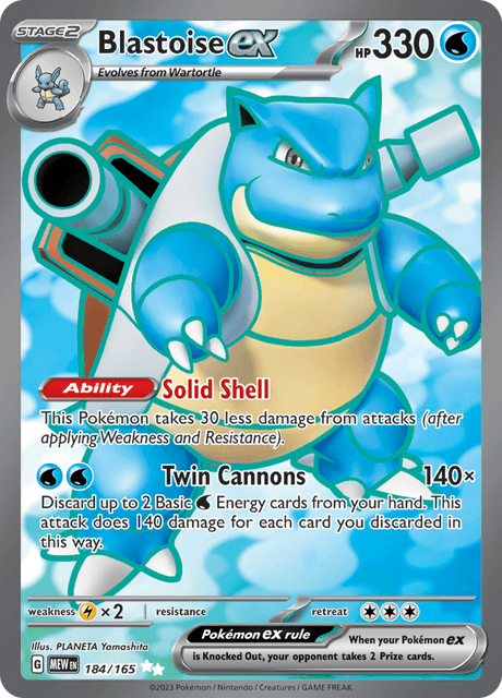 Blastoise ex 184/165 - Scarlet & Violet 151 (MEW) NM