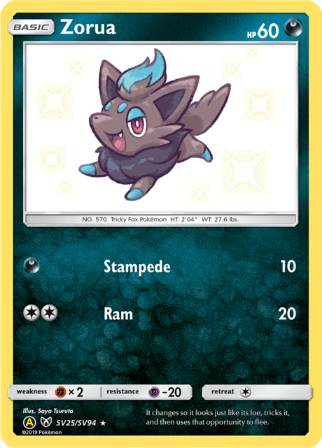 Zorua sv25/sv94 - Hidden Fates (HIF) NM