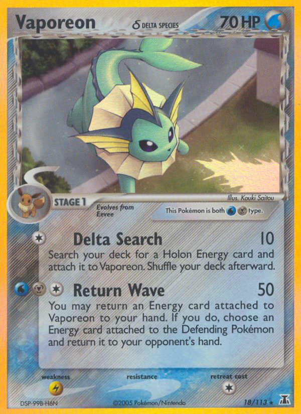 Vaporeon 18/113 - Delta Species (DS) HP