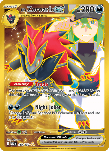 N's Zoroark Ex 189/159 - Journey Together (JTG) NM