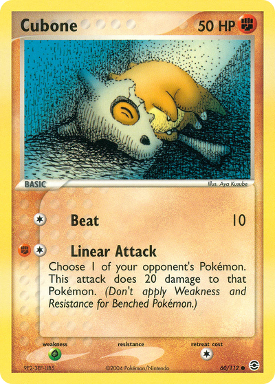 Cubone 60/112 - Fire Red & Leaf Green (RG) NM
