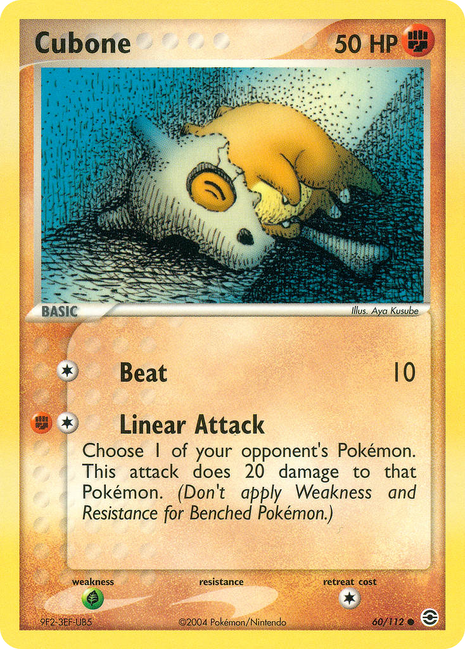 Cubone 60/112 - Fire Red & Leaf Green (RG) NM
