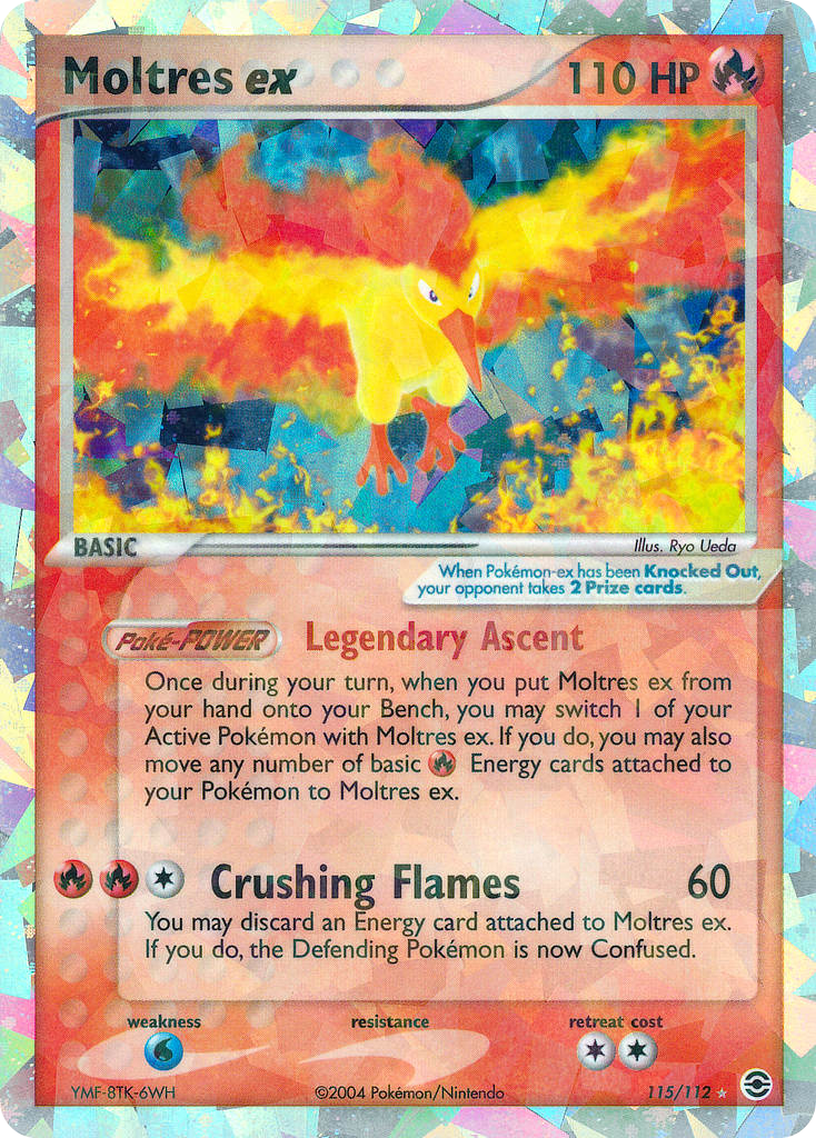 Moltres EX 115/112 - Fire Red & Leaf Green (RG) DMG