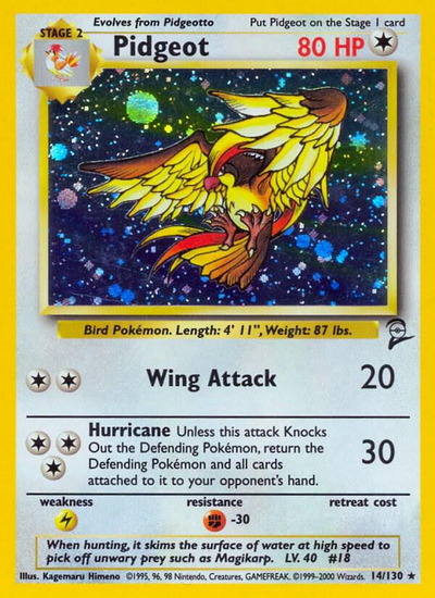 Pidgeot 14/130 - Base Set 2 (B2) HP