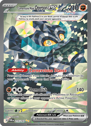 Cornerstone Mask Ogerpon ex 215/167 - Twilight Masquerade (TWM) NM