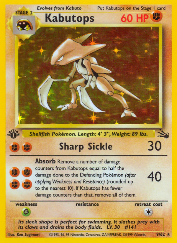 Kabutops 9/62 [1st Edition] - Fossil (FO) DMG
