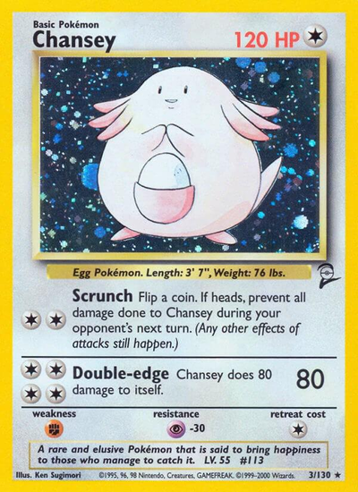 Chansey 3/130 - Base Set 2 (B2) LP