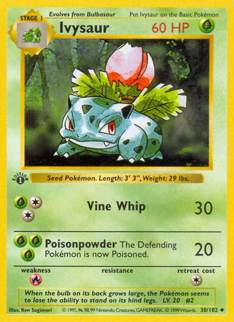Ivysaur 30/102 [1st Edition] - Base Set (BS) HP