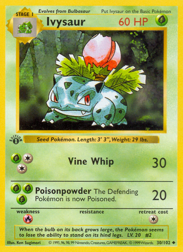 Ivysaur 30/102 [1st Edition] - Base Set (BS) HP