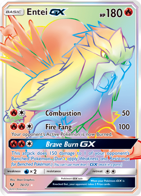 Entei GX 74/73 - Shining Legends (SLG) NM