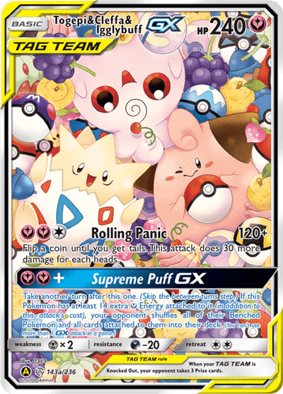 Togepi & Cleffa & Igglybuff GX 143a/236 - Cosmic Eclipse (CEC) PSA 9