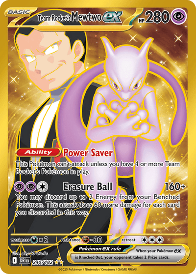 Team Rocket's Mewtwo ex 240/182 - Destined Rivals (DRI) NM