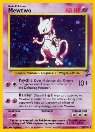 Mewtwo 10/130 - Base Set 2 (B2) HP
