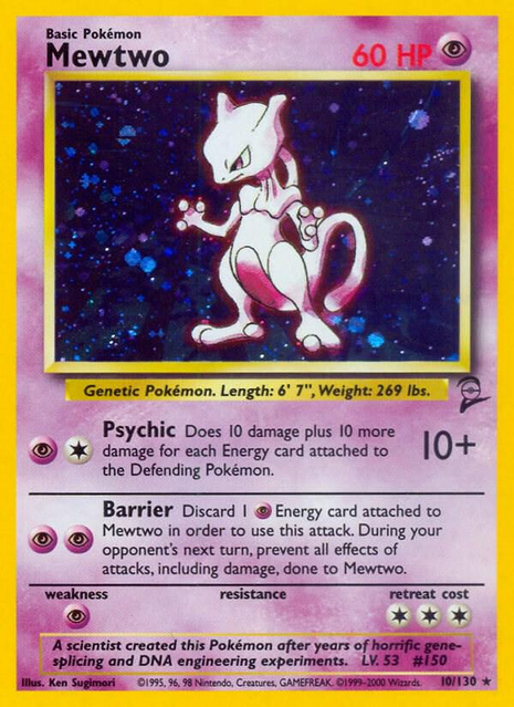 Mewtwo 10/130 - Base Set 2 (B2) HP