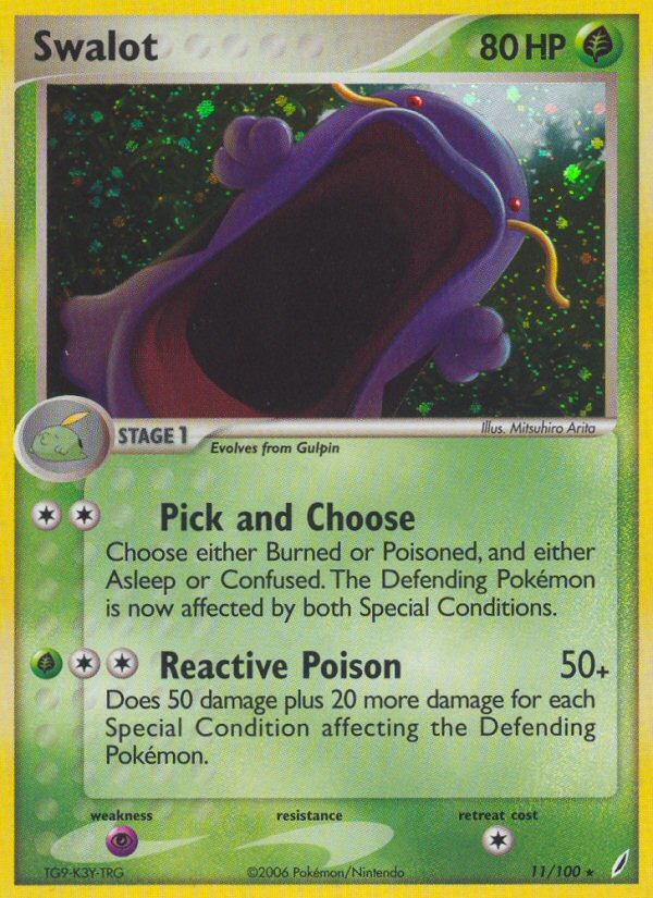 Swalot 11/100 [Reverse Holo] - Crystal Guardians (CG) HP