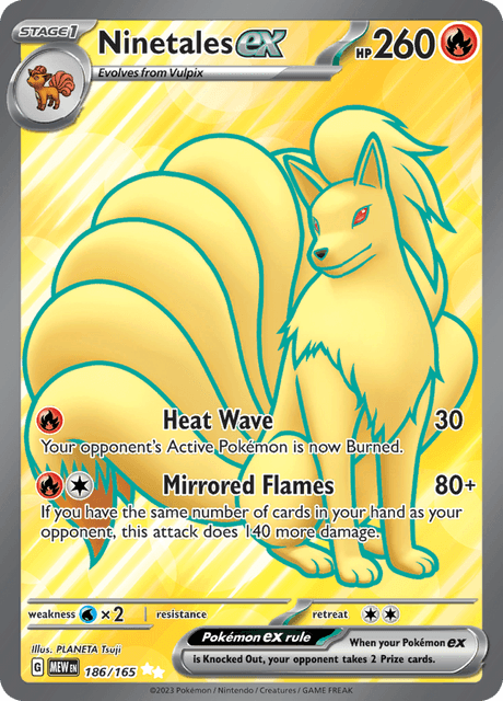 Ninetales ex 186/165 - Scarlet & Violet 151 (MEW) NM
