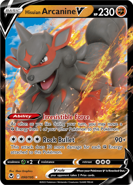 Hisuian Arcanine V 90/195 [Prize Pack] - Silver Tempest (SIT) NM