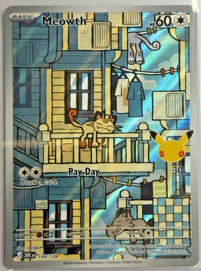 Meowth 144/128 - 30th Celebration NM