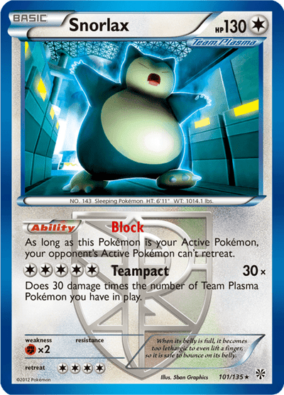 Snorlax 101/135 - Plasma Storm (PLS) MP