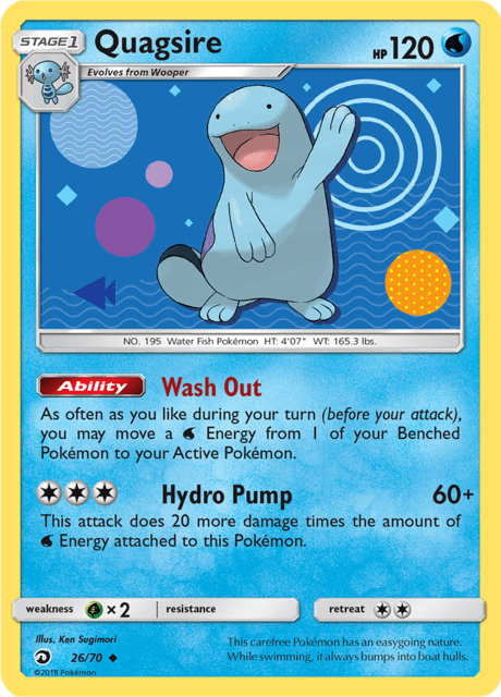 Quagsire 26/70 [Reverse Holo] - Dragon Majesty (DRM) NM