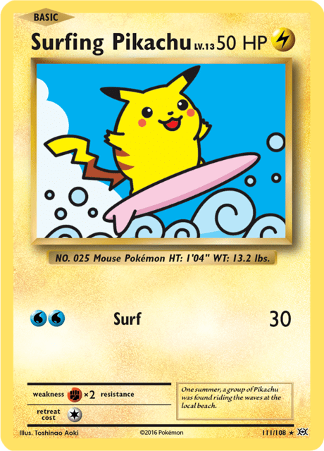 Surfing Pikachu 111/108 - Evolutions (EVO) NM