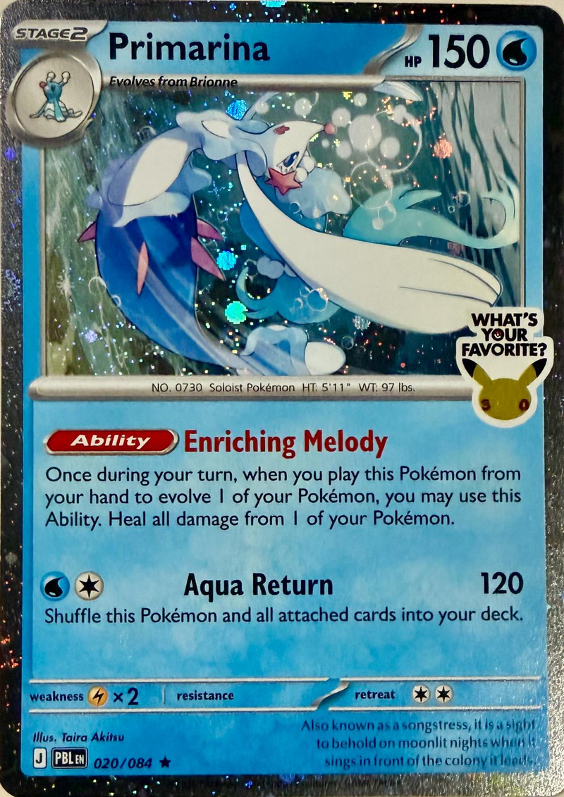 Primarina 20/84 [What's Your Favorite] - Pitch Black NM