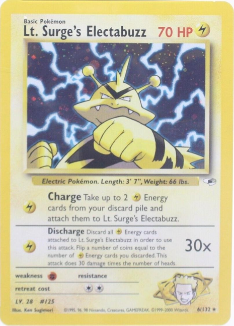 Lt. Surge's Electabuzz 6/132 - Gym Heroes (G1) DMG