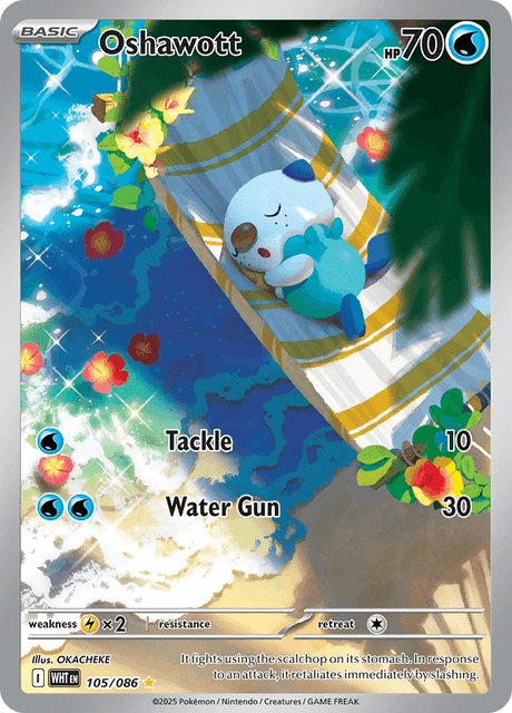 Oshawott 105/86 - White Flare (WHT) NM