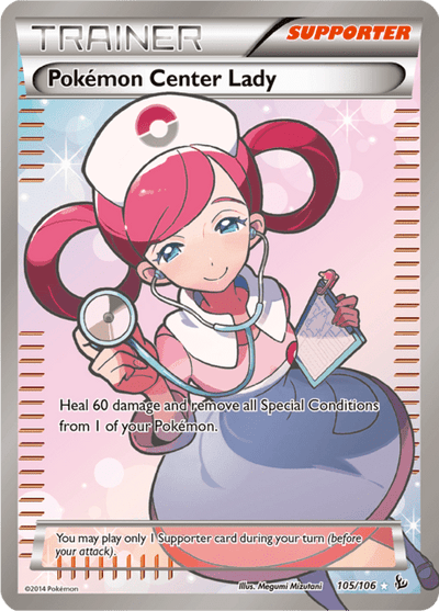 Pokemon Center Lady 105/106 - Flashfire (FLF) NM
