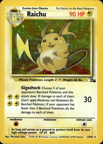 Raichu 14/62 - Fossil (FO) MP