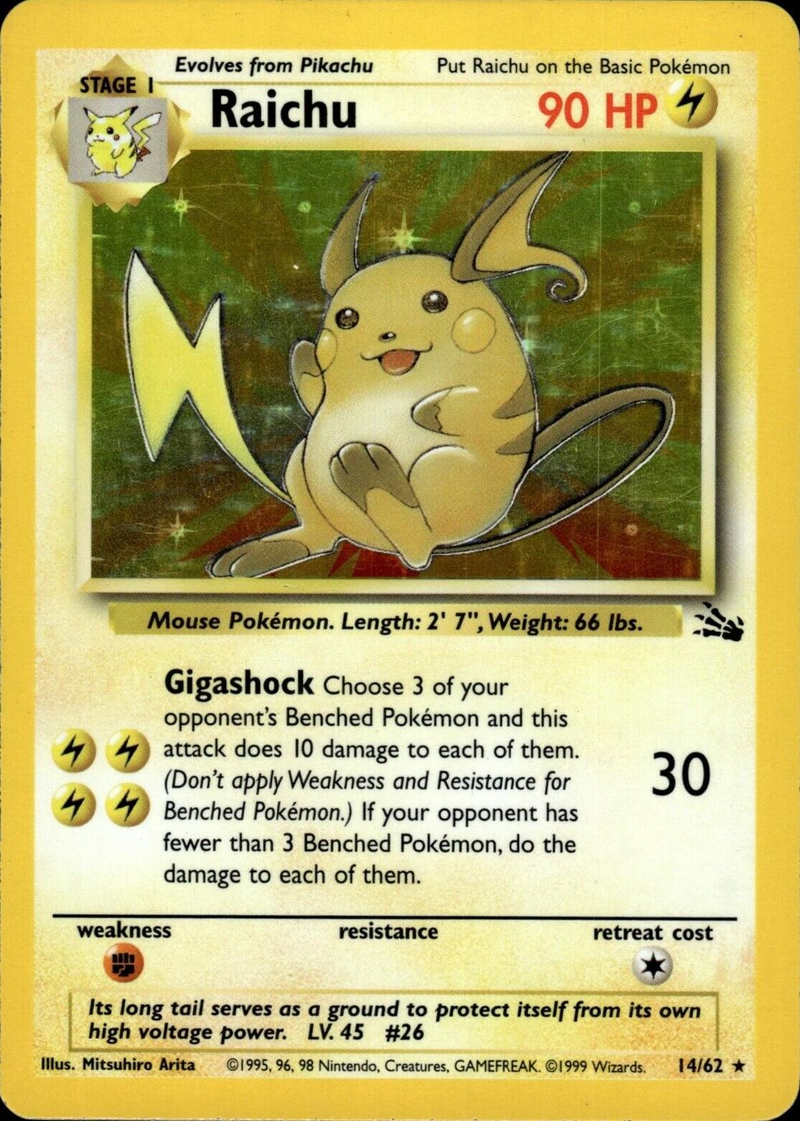 Raichu 14/62 - Fossil (FO) MP
