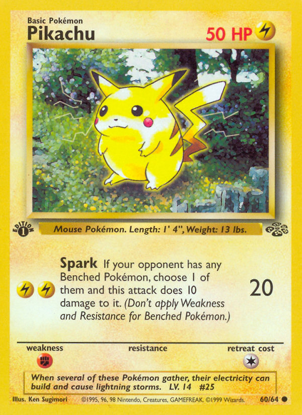 Pikachu 60/64 [1st Edition] - Jungle (JU) LP