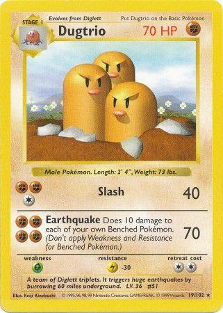 Dugtrio 19/102 [Shadowless] - Base Set (BS) LP
