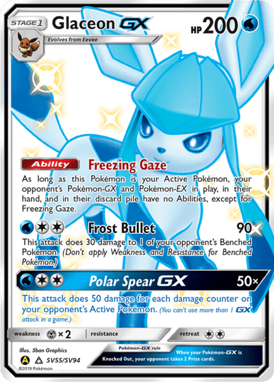 Glaceon GX sv55/sv94 - Hidden Fates (HIF) NM