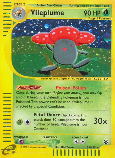 Vileplume 31/165 [Reverse Holo] - Expedition (EX) LP