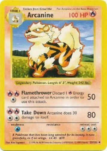 Arcanine 23/102 [Shadowless] - Base Set (BS) LP