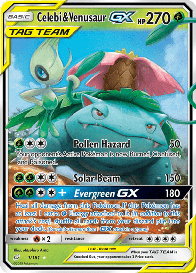 Celebi & Venusaur GX 1/181 - Team Up (TEU) HP